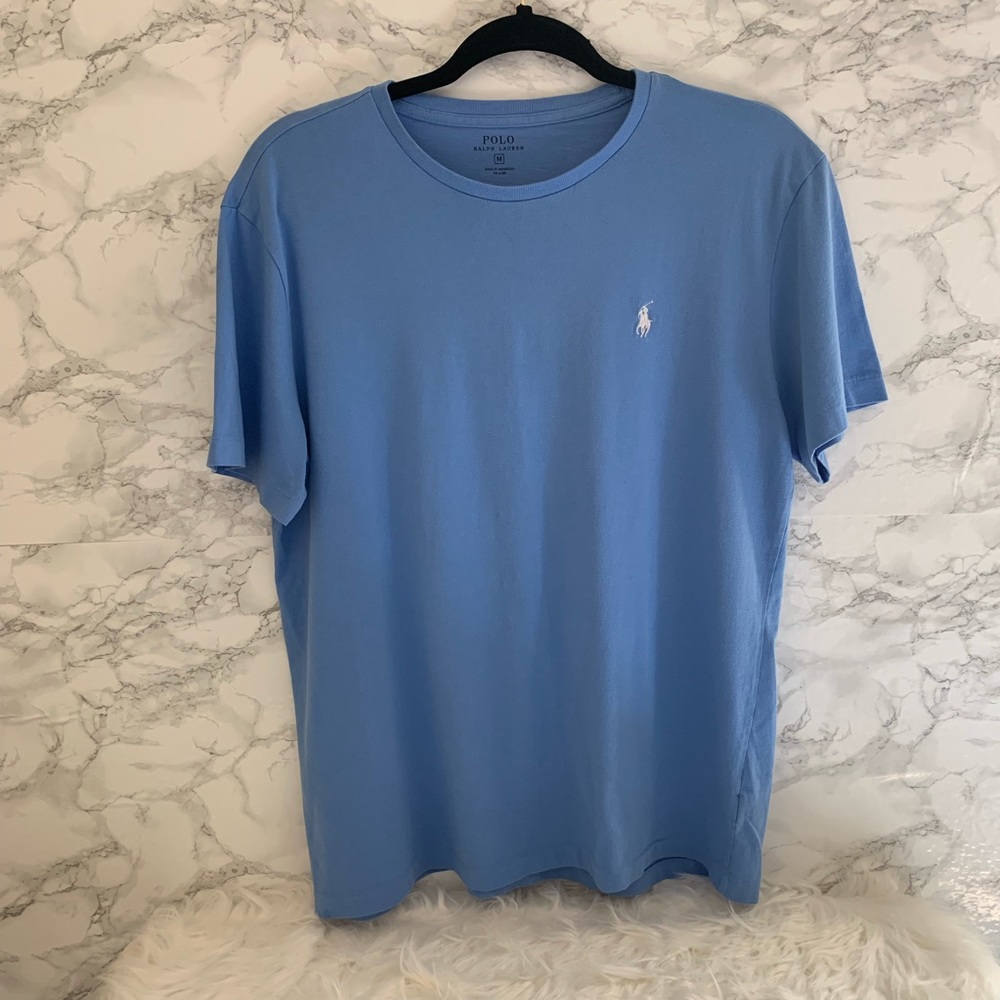 POLO—BABY BLUE TEE SHIRT—MENS MEDIUM